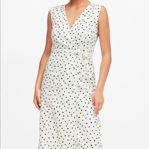 Banana Republic White and black dot dress.